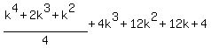 %28k%5E4%2B2k%5E3%2Bk%5E2%29%2F4%2B4k%5E3%2B12k%5E2%2B12k%2B4%29%2F4