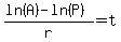 %28ln%28A%29+-+ln%28P%29%29%2Fr+=+t