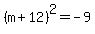 %28m%2B12%29%5E2=-9
