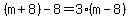 %28m%2B8%29-8=3%28m-8%29