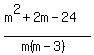 %28m%5E2%2B2m-24%29%2F%28m%28m-3%29%29
