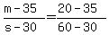 %28m+-+35%29%2F%28s+-+30%29+=+%2820+-+35%29%2F%2860+-+30%29