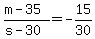 %28m+-+35%29%2F%28s+-+30%29+=+-15%2F30