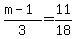 %28m-1%29%2F3=11%2F18