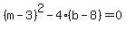 %28m-3%29%5E2-4%28b-8%29=0