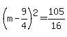 %28m-9%2F4%29%5E2=105%2F16