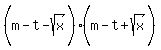 %28m-t%5E%22%22%5E%22%22-sqrt%28x%29%29%28m-t%5E%22%22%5E%22%22%2Bsqrt%28x%29%29