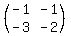 %28matrix%282%2C2%2C-1%2C-1%2C-3%2C-2%29%29