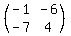 %28matrix%282%2C2%2C-1%2C-6%2C-7%2C4%29%29