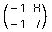 %28matrix%282%2C2%2C-1%2C8%2C-1%2C7%29%29