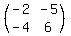 %28matrix%282%2C2%2C-2%2C-5%2C-4%2C6%29%29