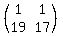 %28matrix%282%2C2%2C1%2C1%2C19%2C17%29%29
