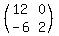 %28matrix%282%2C2%2C12%2C0%2C-6%2C2%29%29