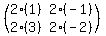 %28matrix%282%2C2%2C2%281%29%2C2%28-1%29%2C2%283%29%2C2%28-2%29%29%29