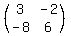 %28matrix%282%2C2%2C3%2C-2%2C-8%2C6%29%29