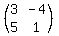 %28matrix%282%2C2%2C3%2C-4%2C5%2C1%29%29