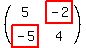%28matrix%282%2C2%2C5%2Chighlight%28-2%29%2Chighlight%28-5%29%2C4%29%29