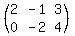 %28matrix%282%2C3%2C2%2C-1%2C3%2C0%2C-2%2C4%29%29
