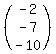 %28matrix%283%2C1%2C-2%2C-7%2C-10%29%29