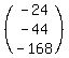 %28matrix%283%2C1%2C-24%2C-44%2C-168%29%29