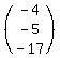 %28matrix%283%2C1%2C-4%2C-5%2C-17%29%29