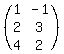 %28matrix%283%2C2%2C%0D%0A1%2C-1%2C%0D%0A2%2C3%2C%0D%0A4%2C2%29%29