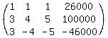 %28matrix%283%2C4%2C1%2C1%2C1%2C26000%2C3%2C4%2C5%2C100000%2C3%2C-4%2C-5%2C-46000%29%29
