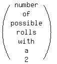 %28matrix%287%2C1%2Cnumber%2Cof%2Cpossible%2Crolls%2Cwith%2Ca%2C2%29%29