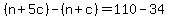 %28n%2B5c%29-%28n%2Bc%29=110-34