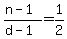 %28n-1%29%2F%28d-1%29=1%2F2