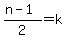 %28n-1%29%2F2=k