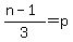 %28n-1%29%2F3=p