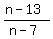 %28n-13%29%2F%28n+-+7%29
