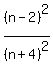 %28n-2%29%5E2%2F%28n%2B4%29%5E2