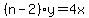 %28n-2%29y=4x