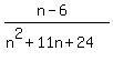 %28n-6%29%2F%28n%5E2%2B11n%2B24%29