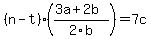 %28n-t%29%28%283a%2B2b%29%2F2b%29=+7c
