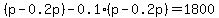 %28p-0.2p%29-0.1%28p-0.2p%29=1800