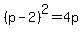 %28p-2%29%5E2=4p