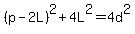 %28p-2L%29%5E2%2B4L%5E2=4d%5E2