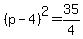 %28p-4%29%5E2=35%2F4