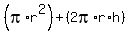 %28pi%2Ar%5E2%29%2B%282pi%2Ar%2Ah%29