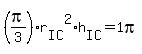%28pi%2F3%29r%5BIC%5D%5E2%2Ah%5BIC%5D=1pi