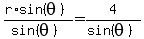 %28r%2Asin%28theta%29%29%2F%28sin%28theta%29%29+=+4%2F%28sin%28theta%29%29