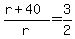 %28r%2B40%29%2Fr=3%2F2