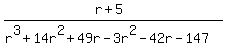 %28r%2B5%29%2F%28r%5E3%2B14r%5E2%2B49r-3r%5E2-42r-147%29