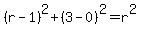 %28r+-1%29%5E2%2B+%283+-0%29%5E2+=+r%5E2