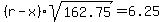 %28r-x%29sqrt%28162.75%29=6.25