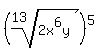 %28root%2813%2C+2x%5E6y%29%29%5E5