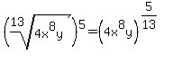 %28root%2813%2C4x%5E8y%29%29%5E5=%284x%5E8y%29%5E%285%2F13%29